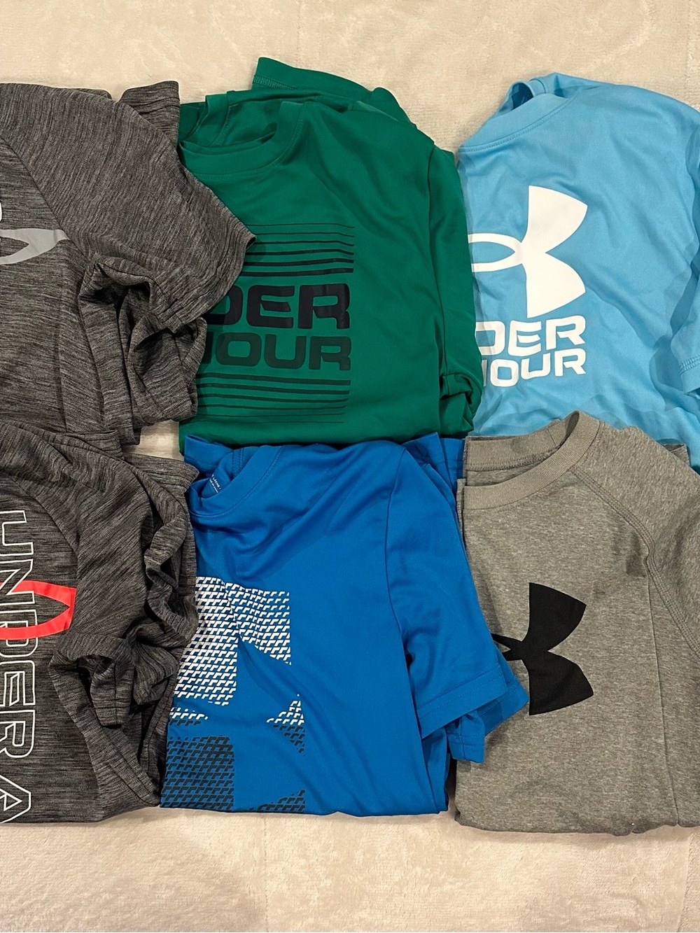 Set of SIX Under Armour Kids' Performance Short Sleeve Tees